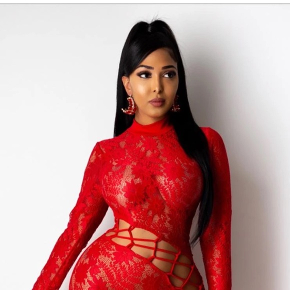 Flaming Red Jumpsuit - Picture 1 of 3